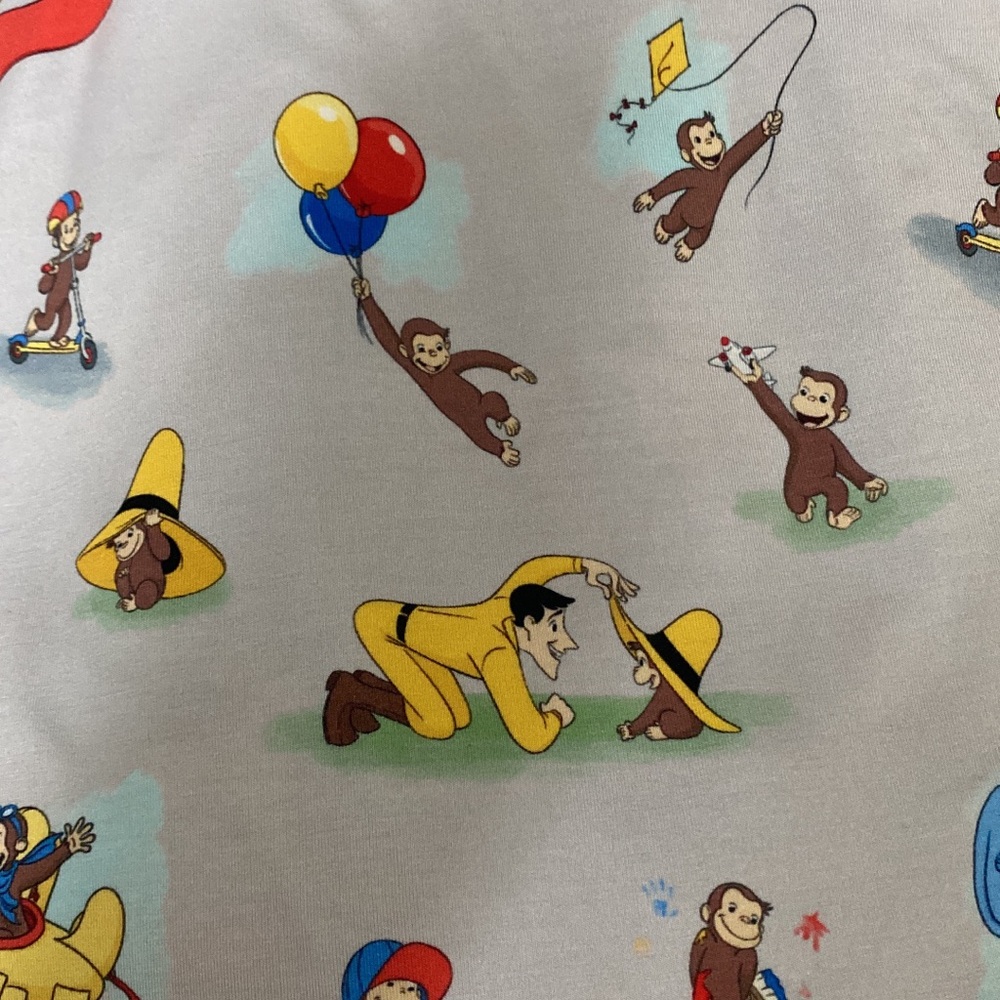 Curious George Themed Bedding Sheet - Multicolor